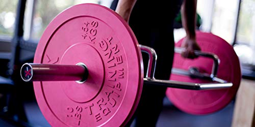 X Training Equipment Premium Pink Olympic Bumper Plate Solid Rubber with Steel Insert - Great for Crossfit Workouts (45lb Single)