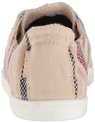 Roxy Women's Bayshore Slip on Sneaker Shoe, Dark Multi Stripe, 8.5