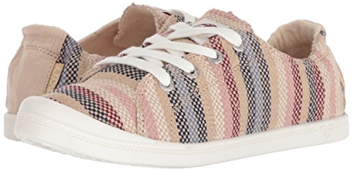 Roxy Women's Bayshore Slip on Sneaker Shoe, Dark Multi Stripe, 8.5