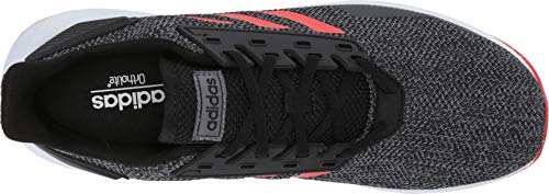 adidas Men's Duramo 9 Running Shoe, Black/Active red/Grey, 12.5 M US