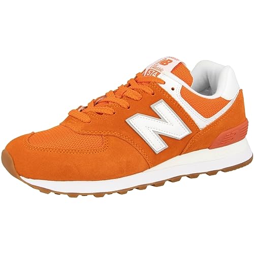 New Balance Women's 574 V2 Essentials Sneaker, Varsity Orange/White, 11.5 W US