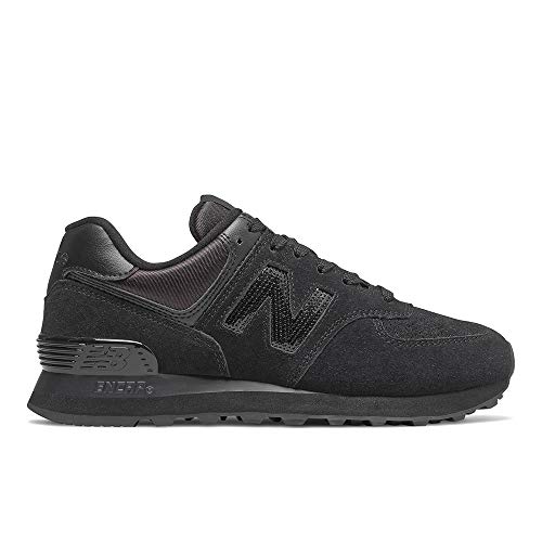 New Balance Women's 574 V2 Holiday Sparkler Sneaker, Black/Black, 12