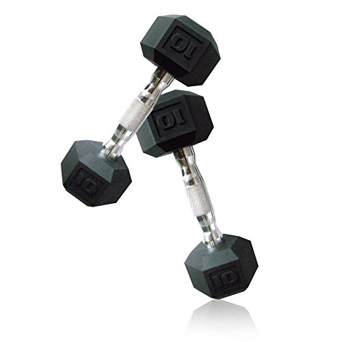 CAP Barbell SDPP-020 Color Coated Hex Dumbbell, Black, 10 pound, Pair