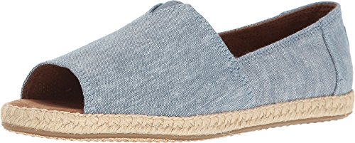 TOMS New Alparagata Open Toe Blue Slub Chambray 11 Womens Shoes