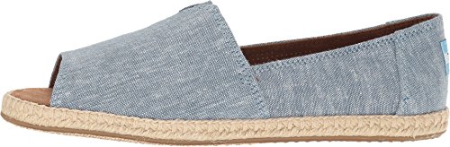 TOMS New Alparagata Open Toe Blue Slub Chambray 11 Womens Shoes