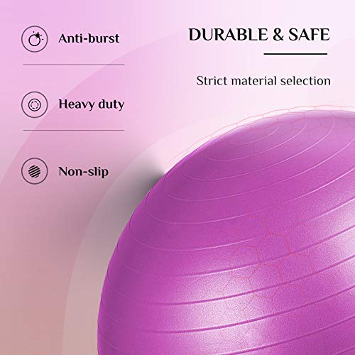 Trideer Exercise Ball (Fuchsia, M(48-55cm))
