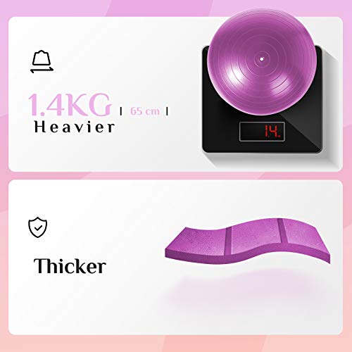 Trideer Exercise Ball (Fuchsia, M(48-55cm))