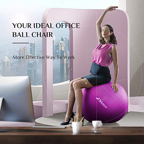 Trideer Exercise Ball (Fuchsia, M(48-55cm))