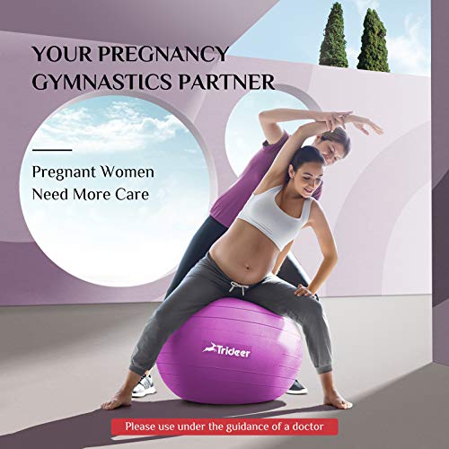 Trideer Exercise Ball (Fuchsia, M(48-55cm))