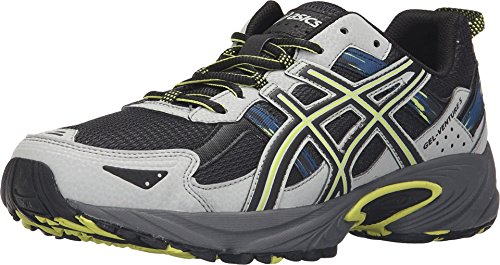 ASICS Men's Gel-Venture 5 Trail Runner, Dark Steel/Black/Neon Lime, 14 M US