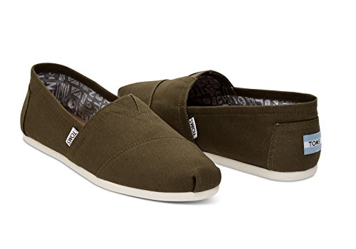 TOMS Men's Classic Canvas Slip-On, Military Olive - 9.5 D(M) US