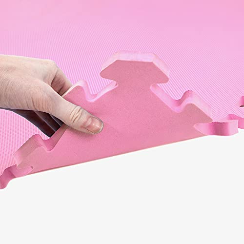 IncStores 5/8 Inch Thick Premium Soft Foam Flooring Tiles | High-Density Interlocking Foam Tiles for Vibrant Floor Protection in Your Home Gym, Playroom, and More | Pink, 36 Pack