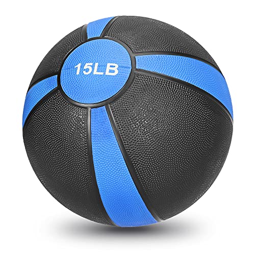 JBM Medicine Workout Slam Ball - 15lbs, Blue/Black
