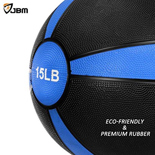 JBM Medicine Workout Slam Ball - 15lbs, Blue/Black