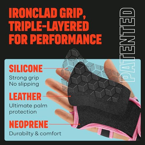 Mava Weight Lifting Grips with Silicone Padding & Wrist Support for Lifting – Workout Grips with Leather Padding for Power Lifting, Workouts, Weight Gloves – Cross Training Gloves, Pair