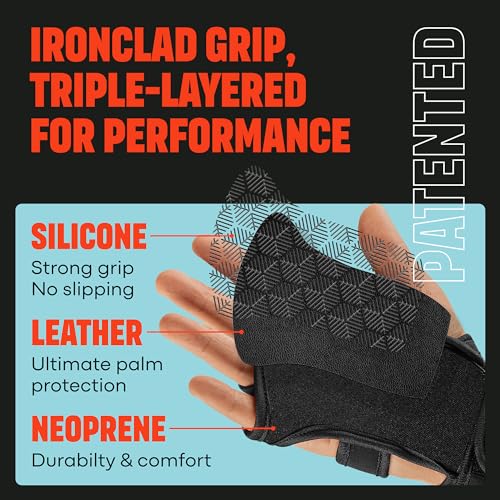 Cross Training Gloves with Wrist Support for Fitness, WOD, Weightlifting, Gym Workout & Powerlifting - Silicone Padding to avoid Calluses - Suits both Men & Women, Strong Grip (Black, Small)