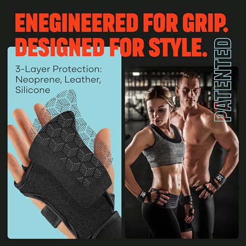 Cross Training Gloves with Wrist Support for Fitness, WOD, Weightlifting, Gym Workout & Powerlifting - Silicone Padding to avoid Calluses - Suits both Men & Women, Strong Grip (Black, Small)