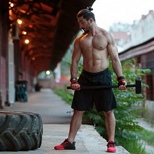 Cross Training Gloves with Wrist Support for Fitness, WOD, Weightlifting, Gym Workout & Powerlifting - Silicone Padding to avoid Calluses - Suits both Men & Women, Strong Grip (BrightOrange, X-Large)