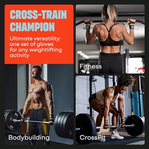 Cross Training Gloves with Wrist Support for Fitness, WOD, Weightlifting, Gym Workout & Powerlifting - Silicone Padding to avoid Calluses - Suits both Men & Women, Strong Grip (Black, Small)