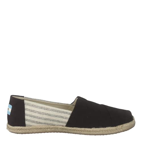 TOMS Women's Black Ivy League Stripes Women's Espadrilles 10013470 (Size: 7.5)