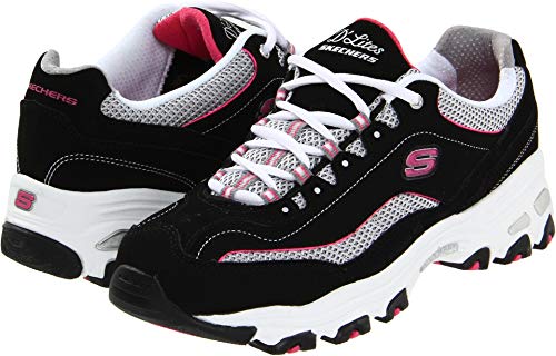 Skechers Sport Women's D'Lites Centennial Sneaker, Black/Pink Centennial, 8 M US