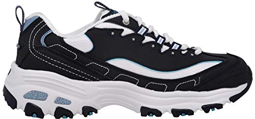 Skechers Women's D'Lites Extreme Sneaker (8.5EW, Navy/White)