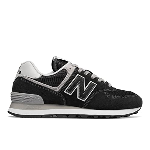 New Balance Women's 574 V2 Evergreen Sneaker, Black/White, 9.5