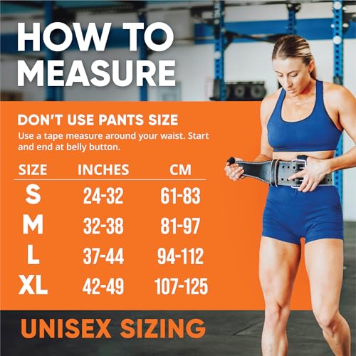 ProFitness Genuine Leather Workout Belt (4 Inches Wide) - Proper Weight lifting Form - Lower Back Support for Squats, Deadlifts, (Black/White, X-Large 42"-49" (Waist size not pant size))