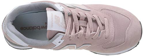 New Balance Womens 574 Core, Pink (Charm/Steel UNC), 5 (37.5 EU)