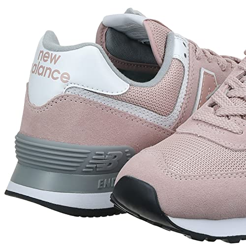 New Balance Womens 574 Core, Pink (Charm/Steel UNC), 5 (37.5 EU)