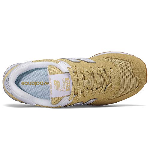 New Balance Women's 574 V2 Essentials Sneaker, Toasted Coconut/White, 5