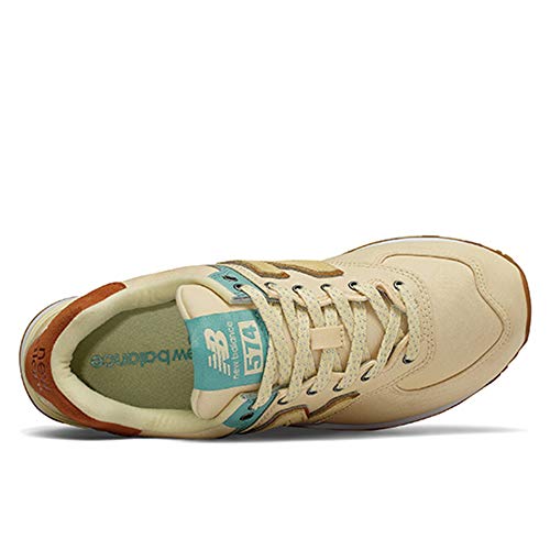 New Balance Women's 574 V2 Back Pack Sneaker, Vanilla/Mineral Sage, 5