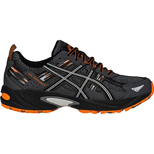 ASICS Men's Gel Venture 5 Running Shoe, Carbon/Black/Hot Orange, 12 M US