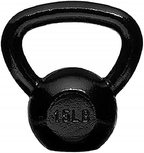 Amazon Basics Cast Iron Kettlebell with Enamel Finish, 15-Pound, Black