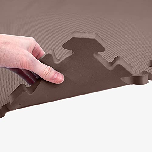 IncStores 5/8 Inch Thick Premium Soft Foam Flooring Tiles | High-Density Interlocking Foam Tiles for Vibrant Floor Protection in Your Home Gym, Playroom, and More | Chocolate, 12 Pack