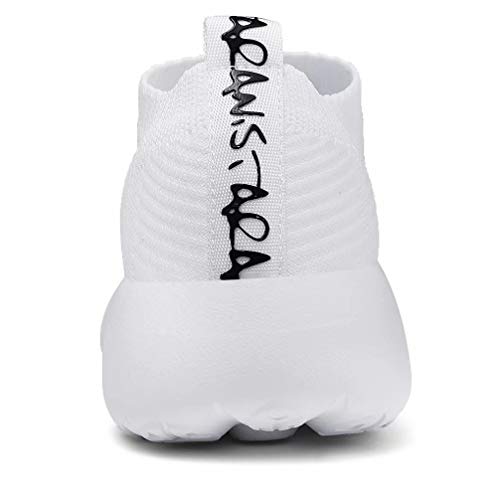 konhill Women's Athletic Walking Shoes - Comfortable Casual Work Gym Slip On Sneakers 11 US White, 42