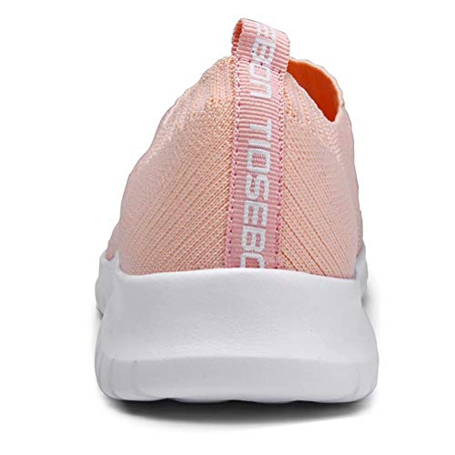 konhill Women's Walking Tennis Shoes - Lightweight Athletic Casual Gym Slip on Sneakers 11 US Shell Pink