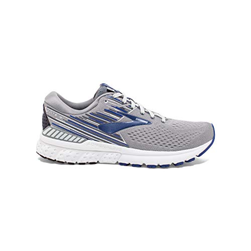 Brooks Mens Adrenaline GTS 19 Running Shoe - Grey/Blue/Ebony - B - 12.5