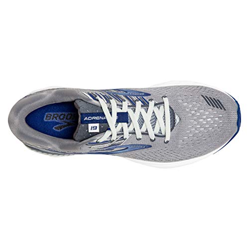 Brooks Mens Adrenaline GTS 19 Running Shoe - Grey/Blue/Ebony - 2E - 13.0