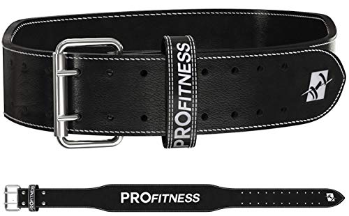 ProFitness Gym Belt for Men & Women - Training Power Belt Supperior Back Support for Heavy Lifting - Belt Clip Perfectf for Everyday Lifting - (Black/White, Small)