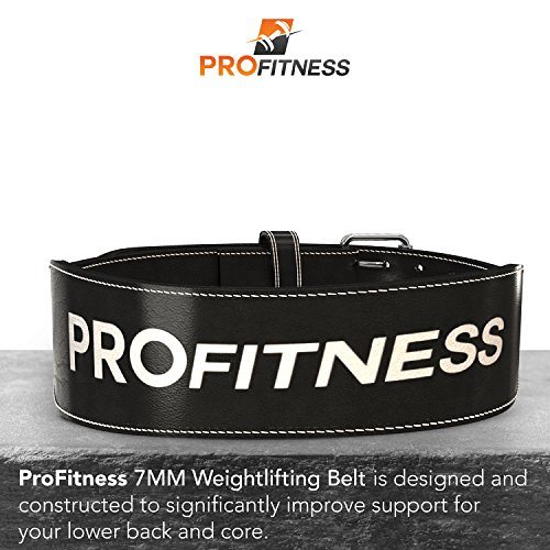 ProFitness Gym Belt for Men & Women - Training Power Belt Supperior Back Support for Heavy Lifting - Belt Clip Perfectf for Everyday Lifting - (Black/White, Small)