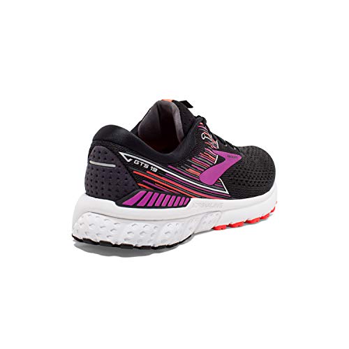 Brooks Womens Adrenaline GTS 19 Running Shoe - Black/Purple/Coral - 2A - 10.0