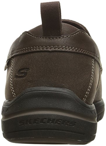 Skechers USA Men's Harper Delen Slip-On Loafer,Dark Brown Leather,11 M US