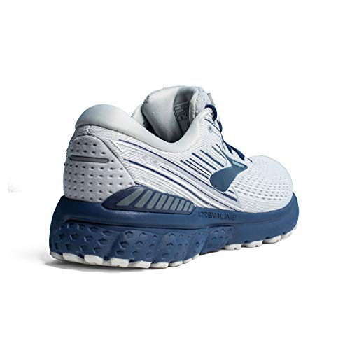 Brooks Mens Adrenaline GTS 19 Running Shoe - White/Grey/Navy - D - 14.0