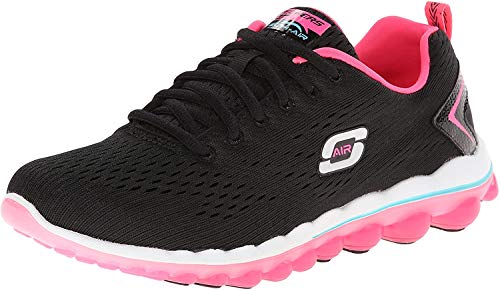 Skechers Sport Women's Skech Air Aim High Fashion Sneaker,Black Mesh/Hot Pink Trim,11 M US