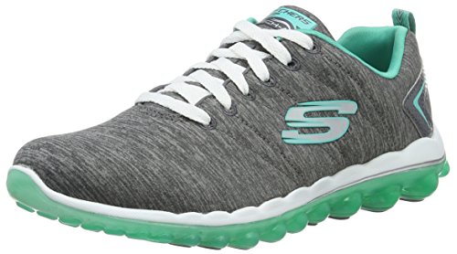 Skechers Women's Low-Top Trainers, Charcoal/Green, 11