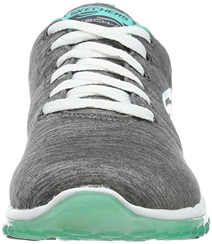Skechers Women's Low-Top Trainers, Charcoal/Green, 11