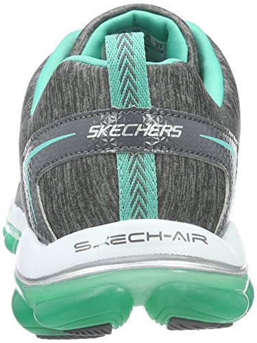 Skechers Women's Low-Top Trainers, Charcoal/Green, 11