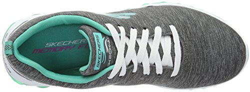 Skechers Women's Low-Top Trainers, Charcoal/Green, 11