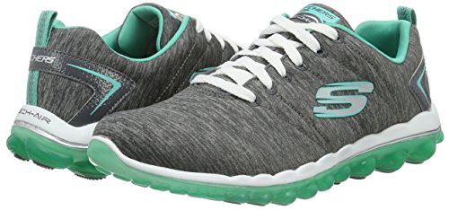 Skechers Women's Low-Top Trainers, Charcoal/Green, 11
